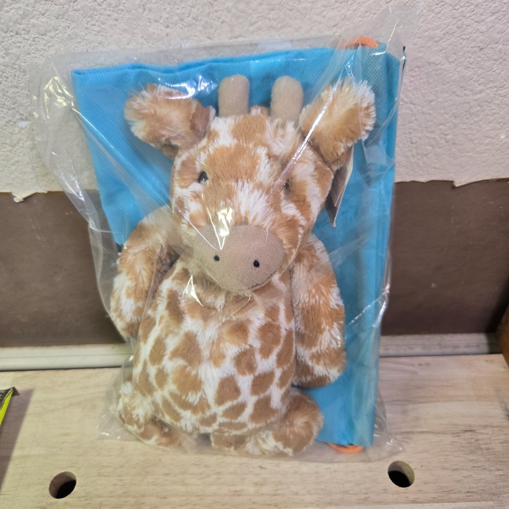Jellycat London Bashful Giraffe Plush Stuffed Animal Soft Toy —NWT & bag
